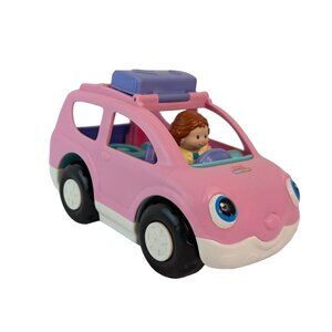 Fisher Price Little People Up & Close SUV Pink Musical Car Vehicle w/Figures